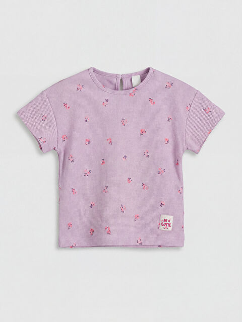 LCW Kids Bisiklet Yaka Baskılı Kız Çocuk Tişört - S6O560Z1-LSC