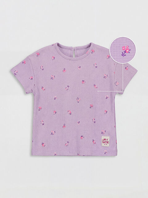 LCW Kids Bisiklet Yaka Baskılı Kız Çocuk Tişört