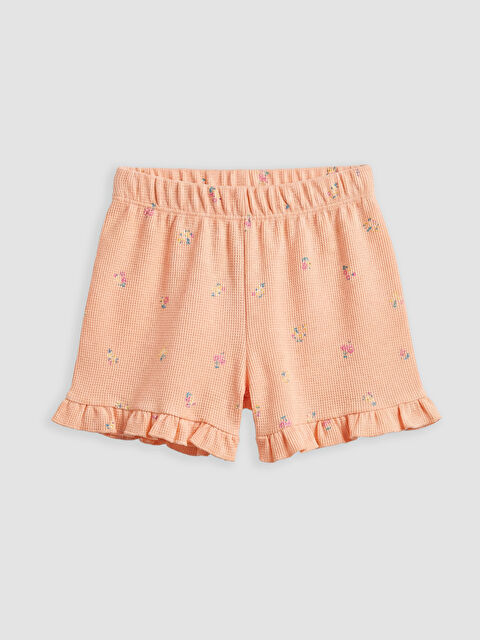 LCW Kids Beli Lastikli Çiçekli Kız Çocuk Şort	 - S6O561Z1-LR9