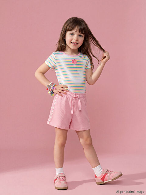 LCW Kids Dokulu Kız Çocuk Şort