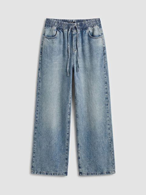 XSIDE Beli Lastikli Wideleg Kadın Jean Pantolon - S6O576Z8-J0N