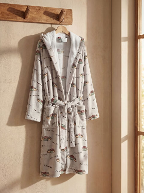 LCW HOME Friends Baskılı Pamuklu Erkek Bornoz  - S6O589Z8-F9C