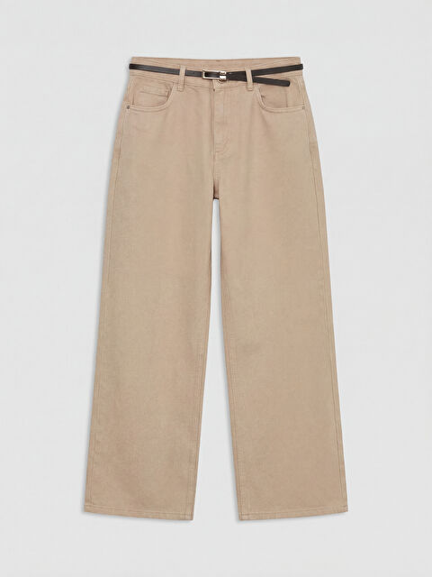 LCW Jeans Beli Kemerli Wideleg Kadın Jean Pantolon - S6O605Z8-CR8