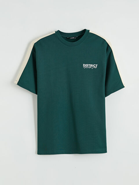 XSIDE Bisiklet Yaka Şeritli Baskılı Erkek Tişört - S6O613Z8-1SJ