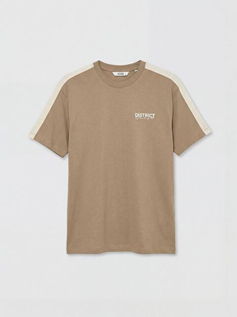 XSIDE Bisiklet Yaka Şeritli Baskılı Erkek Tişört - S6O613Z8-Y5N