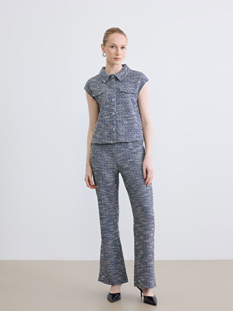 LCWAIKIKI Classic Beli Lastikli İspanyol Paça Kadın Tüvit Pantolon - S6O627Z8-LN6