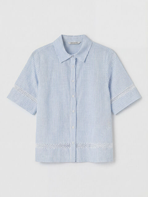 LCW EVERYDAY Çizgili Ajur Detaylı Kadın Gömlek