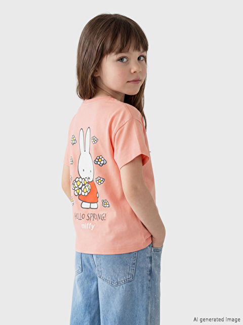 LCW Kids miffy принтті қыздарға арналған трикотаж футболка