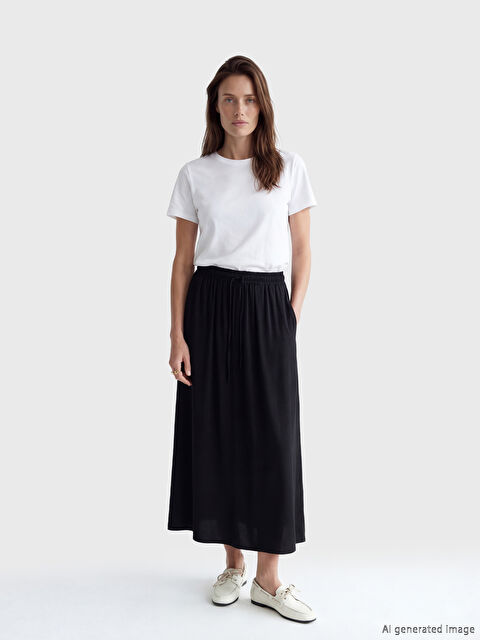 LCW Grace Beli Lastikli Kloş Etek	 - S6O680Z8-CVL