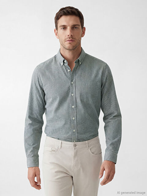 LCWAIKIKI Classic Regular Fit Desenli Erkek Gömlek - S6O685Z8-LME