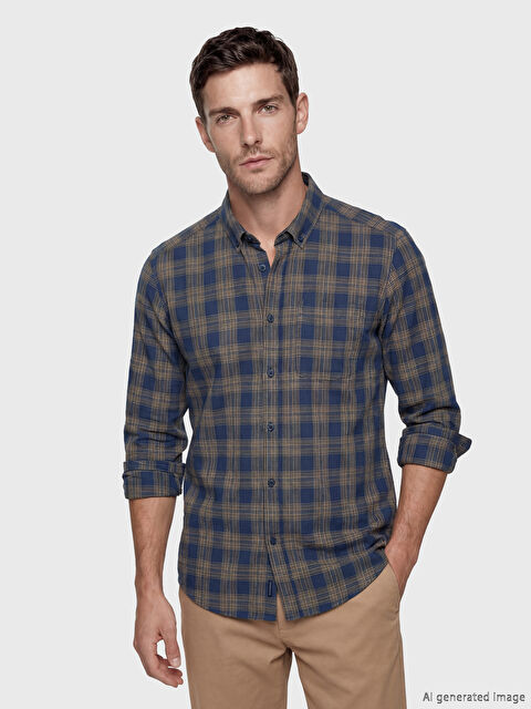 LCWAIKIKI Classic Regular Fit Ekose Erkek Gömlek