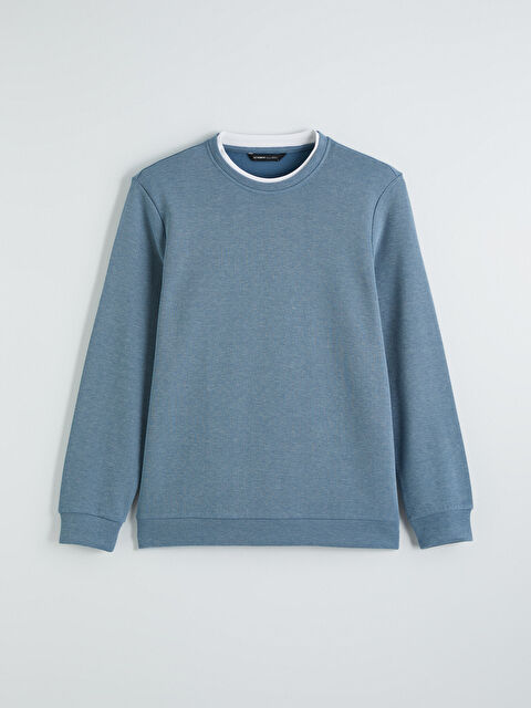 LCWAIKIKI Classic Bisiklet Yaka Erkek Sweatshirt - S6O695Z8-DLT