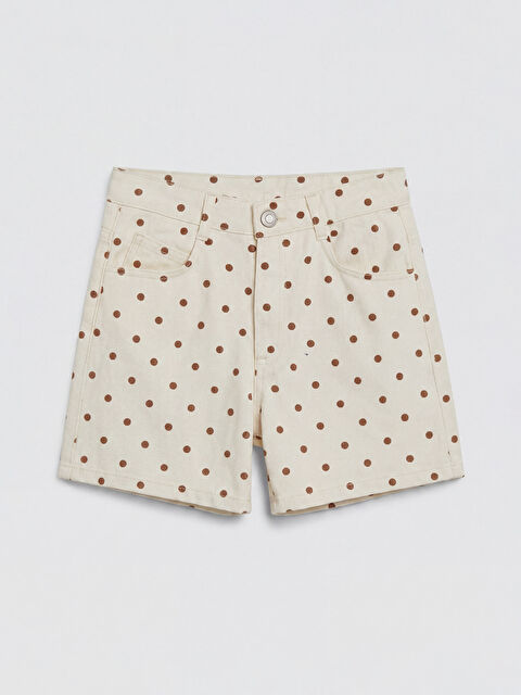 LCW Kids Puantiyeli Kız Çocuk Gabardin Şort