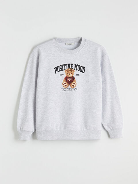 XSIDE Ayı Teddy Baskılı Oversize Kadın Kalın Sweatshirt - S6O816Z8-CY9