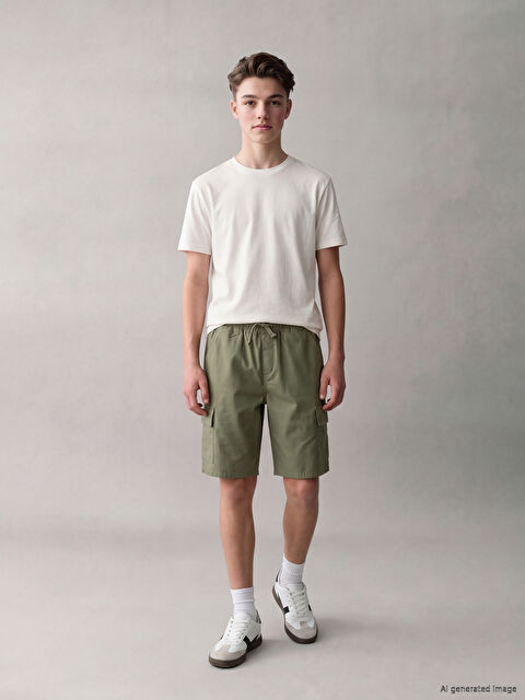 LCW Kids Beli Lastikli Erkek Çocuk Kargo Şort