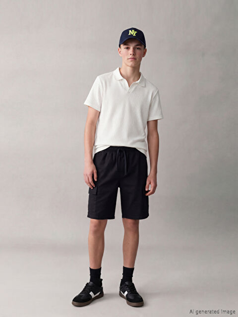 LCW Kids Beli Lastikli Erkek Çocuk Kargo Şort