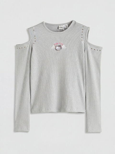 LCW Kids Bisiklet Yaka Hello Kitty Nakışlı Kız Çocuk Sweatshirt