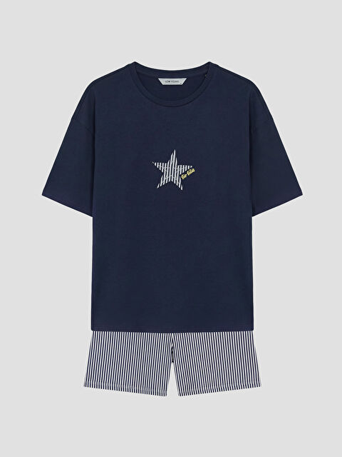 LCW Young Yıldız Baskılı Kadın Şortlu Pijama Takımı
