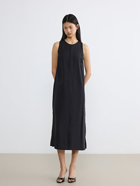 LCW Vision Bisiklet Yaka Modal Karışımlı Elbise - S6O878Z8-CVL