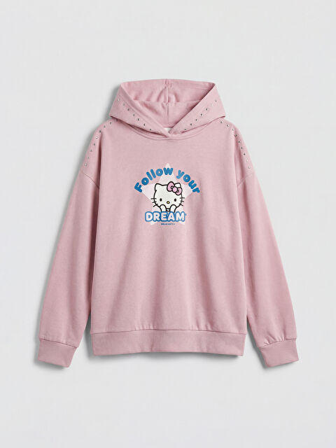 LCW Kids Kapüşonlu Hello Kitty Baskılı Kız Çocuk Sweatshirt - S6O880Z4-3Q0