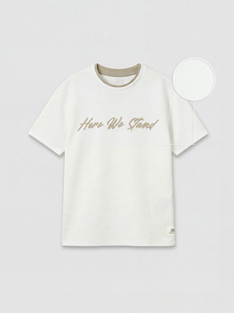 LCW Kids Bisiklet Yaka Baskılı Erkek Çocuk Tişört