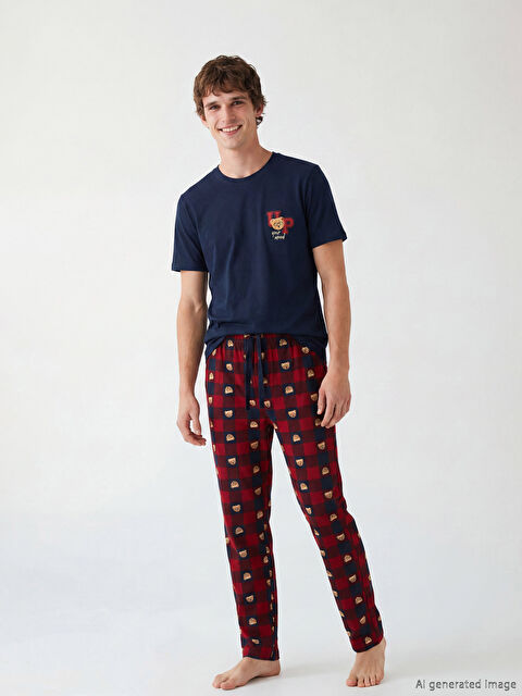 LC WAIKIKI Standart Kalıp Ayı Teddy Baskılı Erkek Pijama Takım