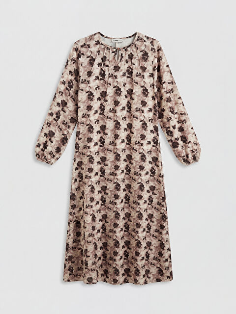 LCW Grace Bisiklet Yaka Çiçekli A Kesim Elbise - S6O926Z8-LQB