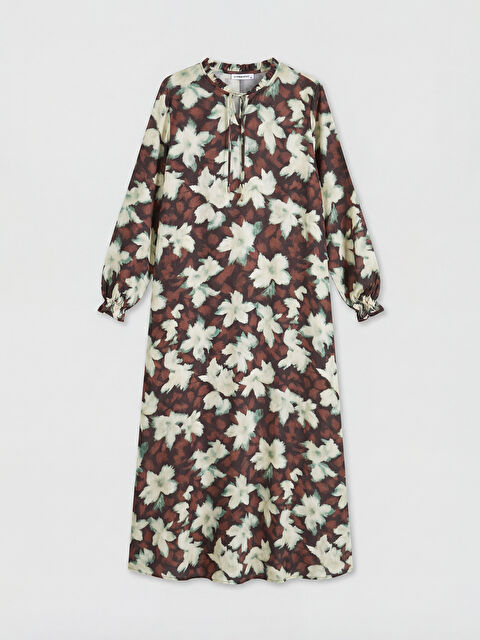 LCW Grace Bağlamalı Yaka A Kesim Poplin Elbise - S6O927Z8-LQY