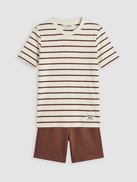 LCW Kids Çizgili Erkek Çocuk Tişört ve Şort - S6O967Z4-LEW