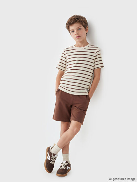 LCW Kids Çizgili Erkek Çocuk Tişört ve Şort - S6O967Z4-LEW