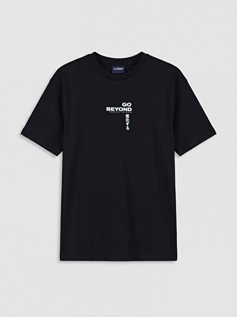 LCW Kids تي شيرت بناتي مطبوع بياقة دائرية