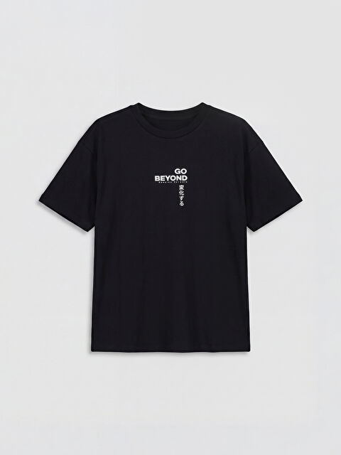 LCW Kids تي شيرت بناتي مطبوع بياقة دائرية