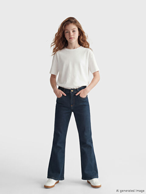 LCW Kids İspanyol Paça Kız Çocuk Jean Pantolon - S6O999Z4-309