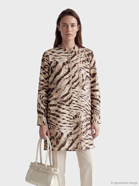 LCW Grace Hakim Yaka Desenli Kadın Gömlek Tunik