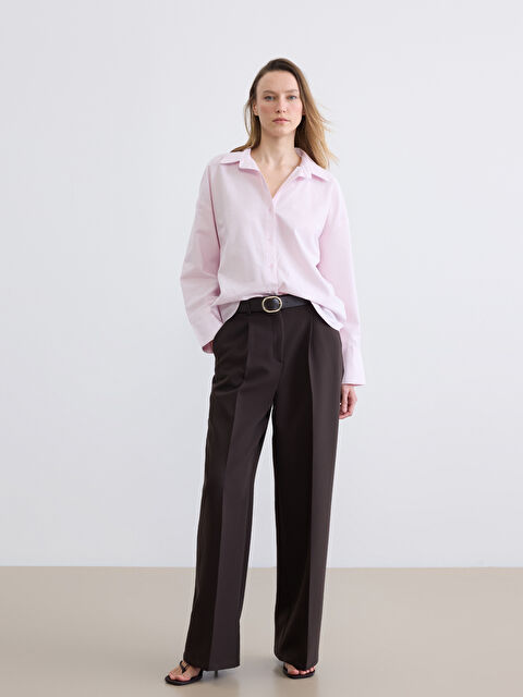 LCW Vision Beli Kemerli Kadın Pileli Kumaş Pantolon - S6OA59Z8-ZRF