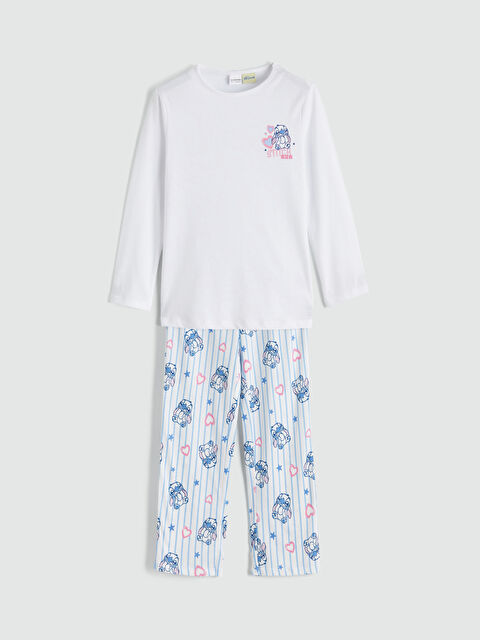 LCW Kids Stitch Baskılı Kız Çocuk Pijama Takım - S6OA75Z4-FDU