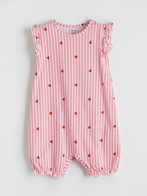 LCW baby Bisiklet Yaka Baskılı Kız Bebek Penye Tulum - S6OA93Z1-LRA