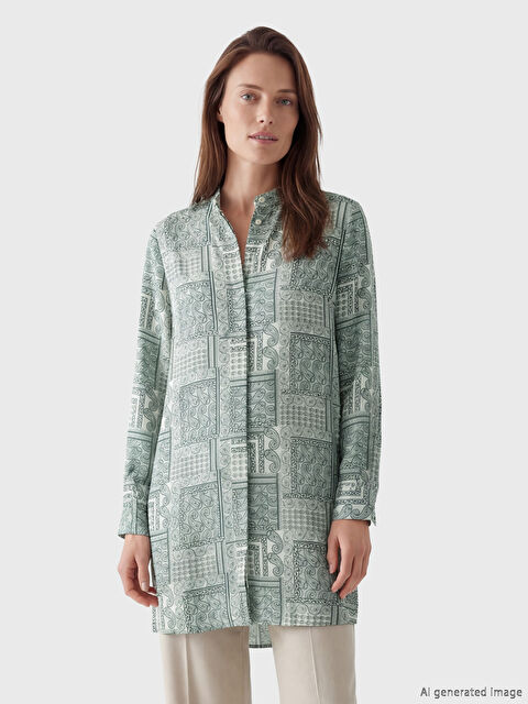 LCW Grace Hakim Yaka Çiçekli Kadın Gömlek Tunik