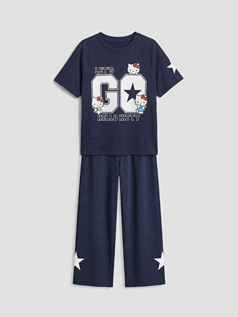 LCW Kids Hello Kitty Baskılı Kız Çocuk Tişört ve Pantolon - S6OB22Z4-HRC