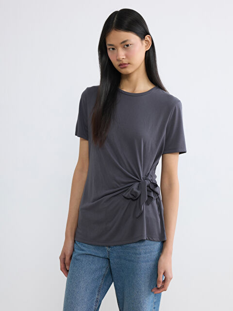 LCW Vision Bisiklet Yaka Yandan Bağlama Detaylı Bluz - S6OB25Z8-HGV