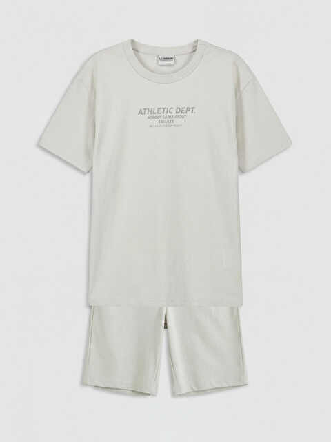 LCW Kids Baskılı Erkek Çocuk Tişört ve Şort - S6OB38Z4-ZAK