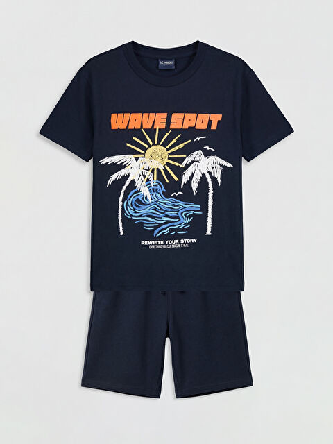 LCW Kids Baskılı Erkek Çocuk Tişört ve Şort - S6OB41Z4-DWP