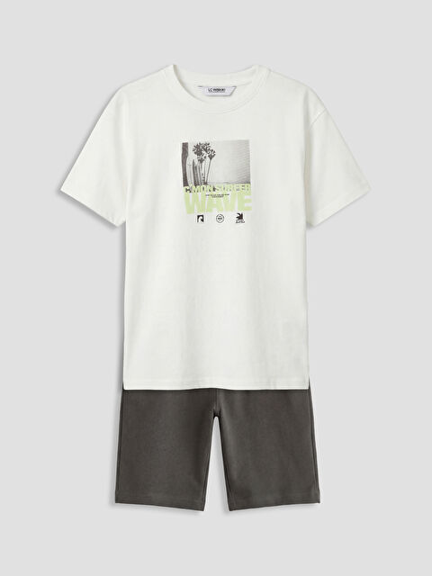 LCW Kids Baskılı Erkek Çocuk Tişört ve Şort - S6OB44Z4-R9J