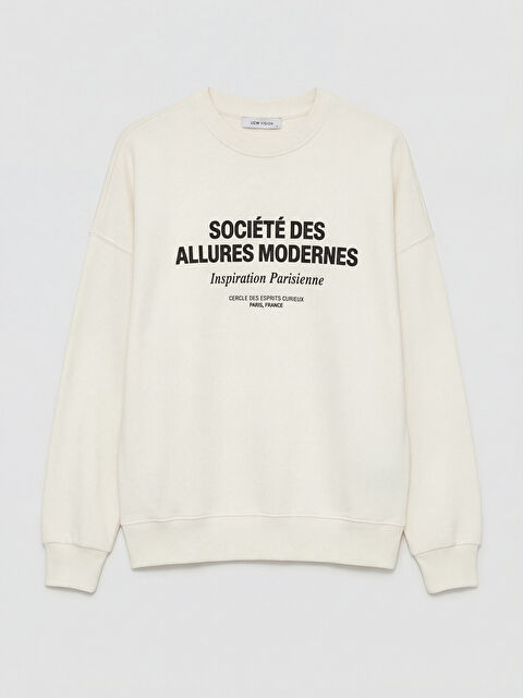 LCW Vision Bisiklet Yaka Baskılı Oversize Kadın Sweatshirt - S6OB57Z8-FDJ