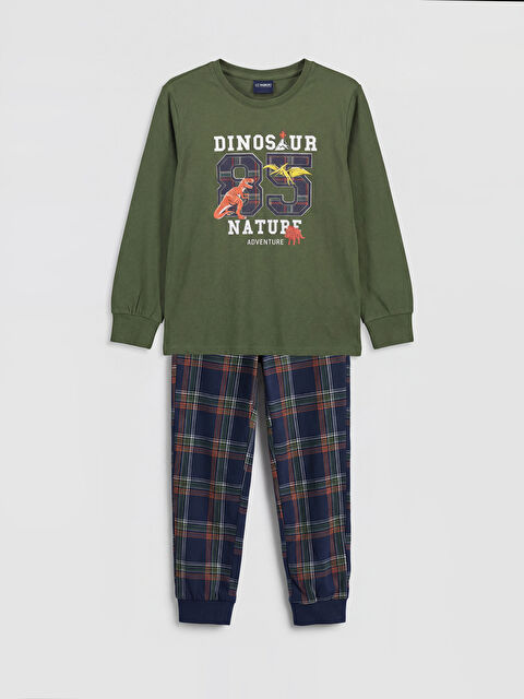 LCW Kids Dinozor Baskılı Erkek Çocuk Pijama Takım - S6OB75Z4-HAU