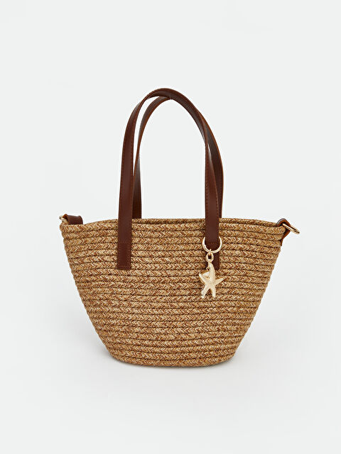 LCW ACCESSORIES Hasır Görünümlü Kadın Omuz Çantası - S6OB88Z8-CR8