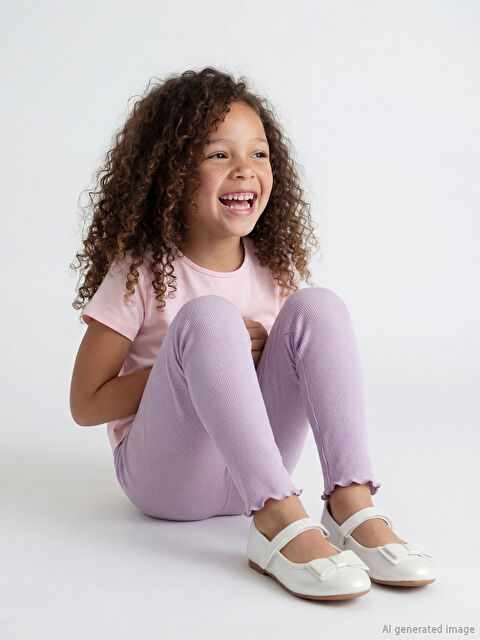 LCW Kids Beli Lastikli Kız Çocuk Fitilli Tayt - S6OC01Z1-G2N