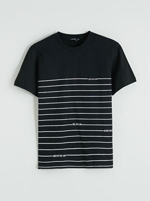 XSIDE Bisiklet Yaka Çizgili Penye Erkek Tişört - S6OC63Z8-CVL