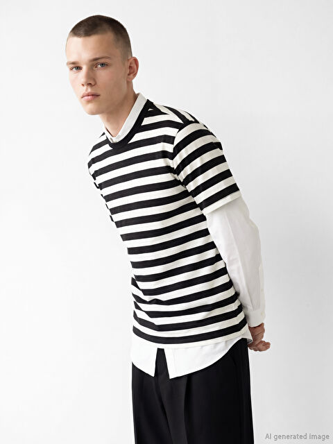 XSIDE Bisiklet Yaka Çizgili Erkek Tişört		
 - S6OC65Z8-LQJ