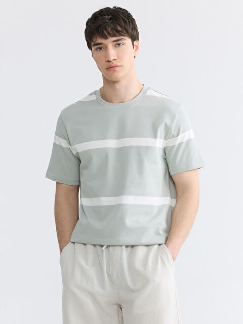 XSIDE Bisiklet Yaka Çizgili Erkek Tişört